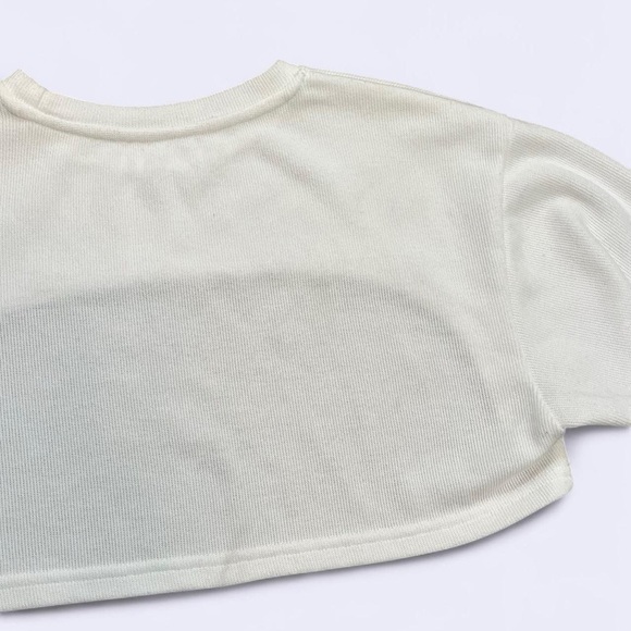 Dazy Small Medium White Bolero Crop Bell Sleeve Sweater Top Coquette Barre - Picture 5 of 7